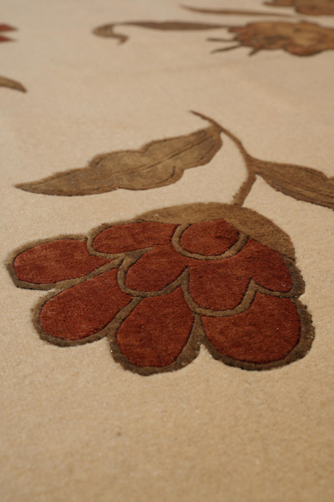 8.0 x 10 Fine Weave Handmade Wool and Silk Rug Transitional Modern #F-4085