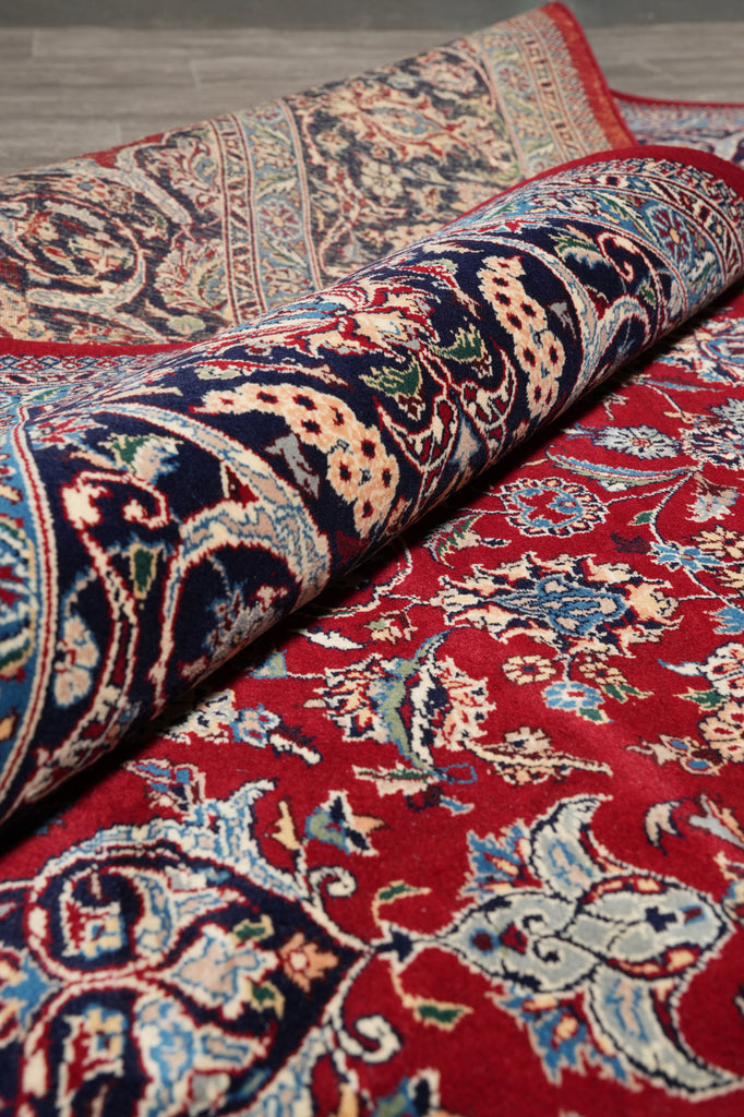 9.2 x 12.6 Fine Quality Wool and Silk Rug Fine Weave 200 Kpsi  Red Black #PIX-14335