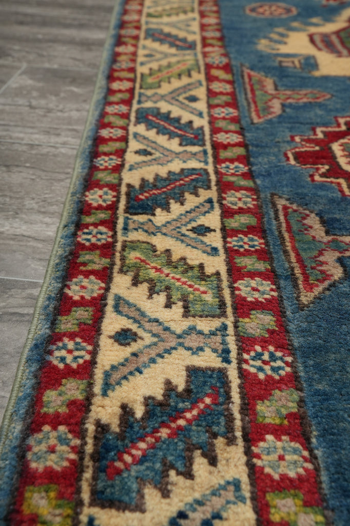 2 x 6 Feet Short Runner Blue Wool Kazak #F-3266