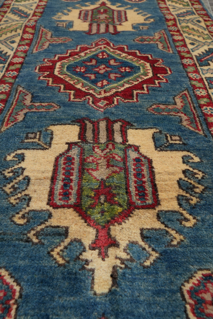 2 x 6 Feet Short Runner Blue Wool Kazak #F-3266