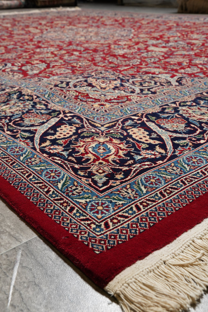 9.2 x 12.6 Fine Quality Wool and Silk Rug Fine Weave 200 Kpsi  Red Black #PIX-14335