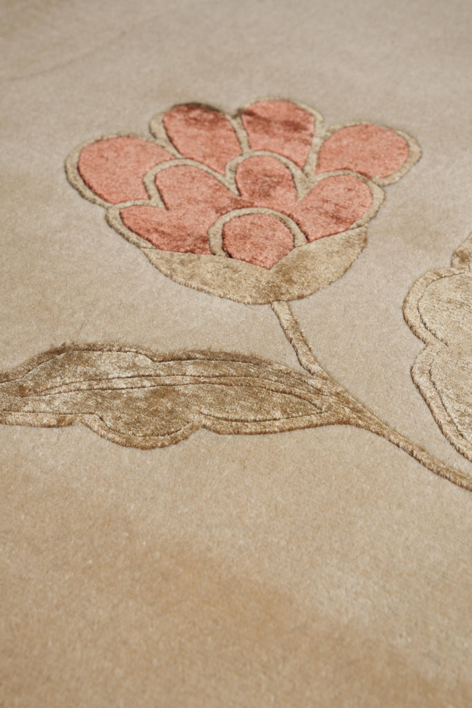 8.0 x 10 Fine Weave Handmade Wool and Silk Rug Transitional Modern #F-4085