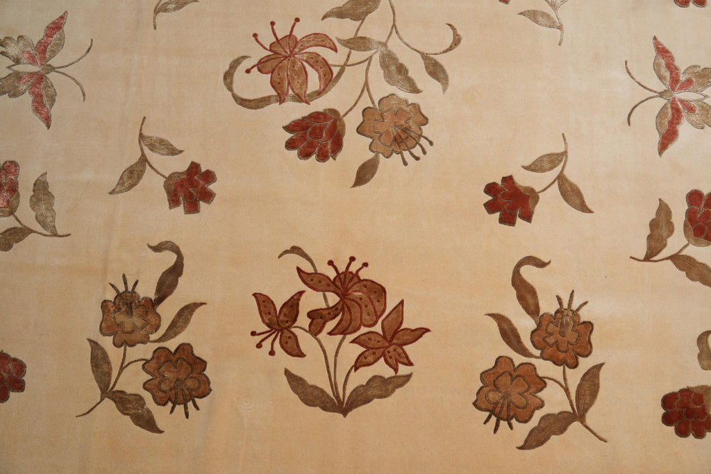 8.0 x 10 Fine Weave Handmade Wool and Silk Rug Transitional Modern #F-4085