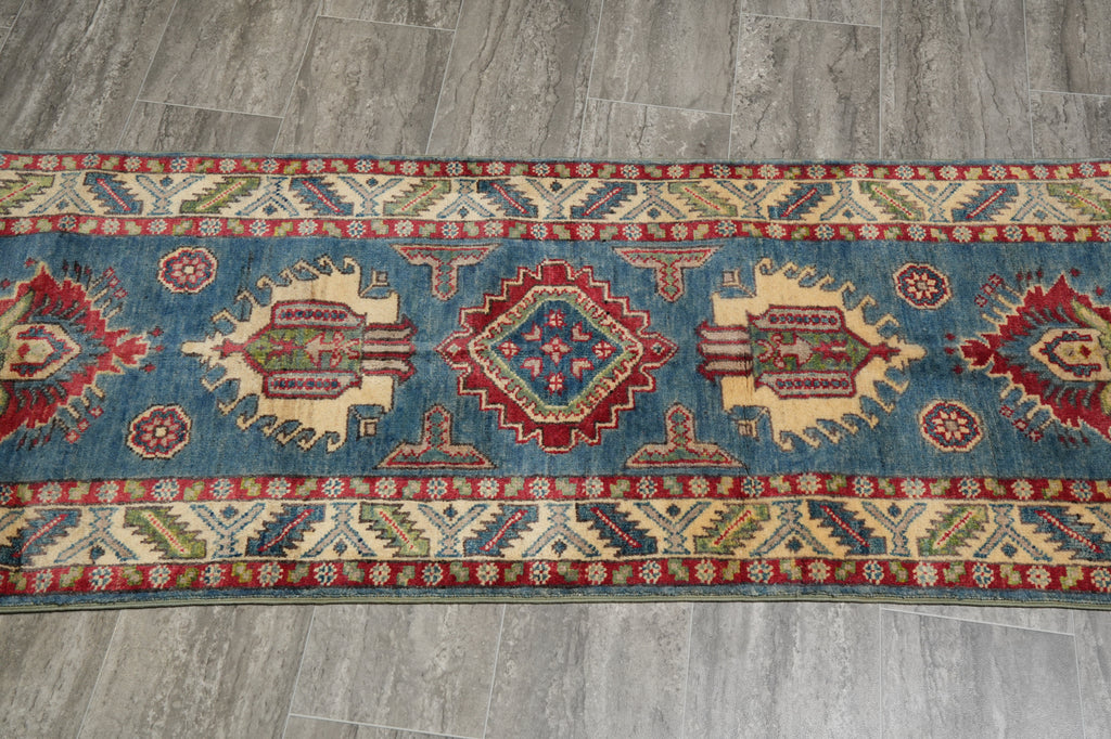 2 x 6 Feet Short Runner Blue Wool Kazak #F-3266