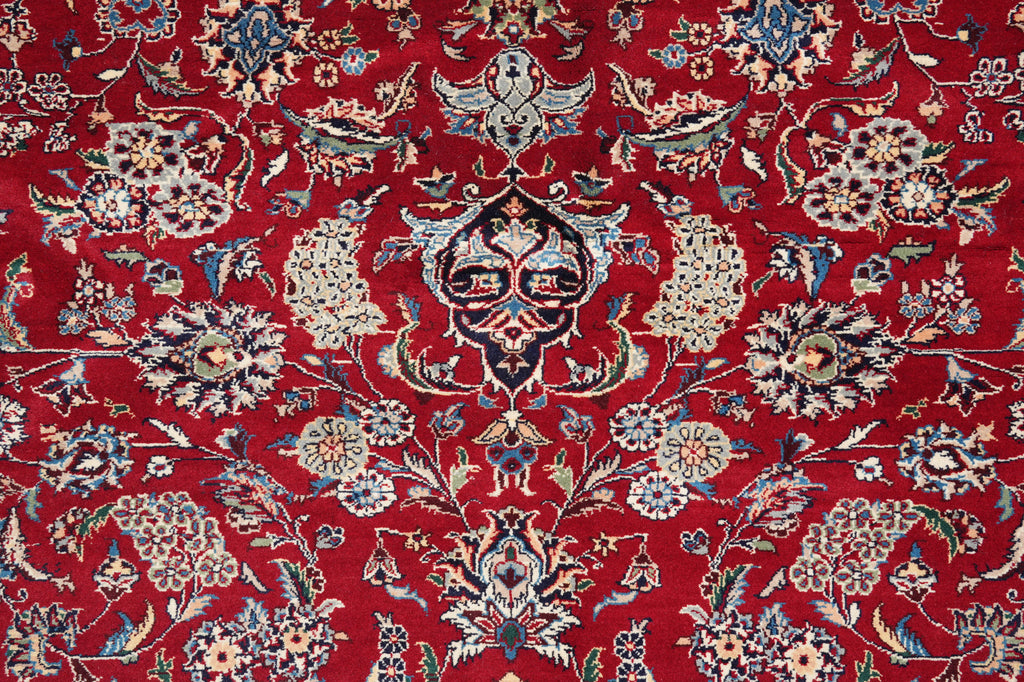 9.2 x 12.6 Fine Quality Wool and Silk Rug Fine Weave 200 Kpsi  Red Black #PIX-14335