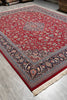 Load image into Gallery viewer, 9.2 x 12.6 Fine Quality Wool and Silk Rug Fine Weave 200 Kpsi  Red Black #PIX-14335