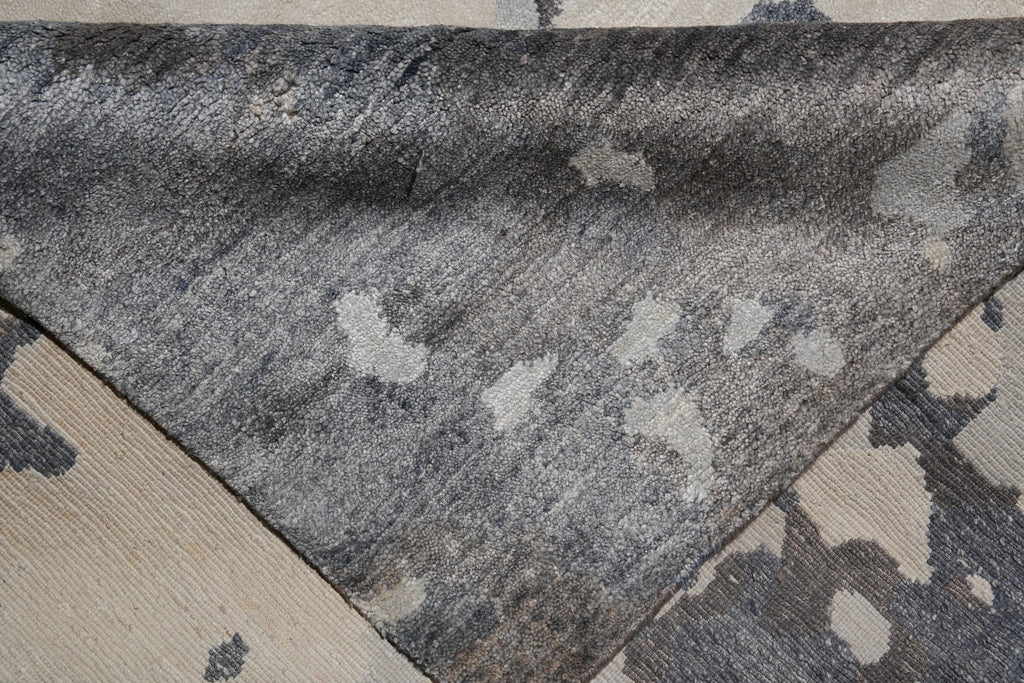 9 x 12 Quality Wool and Silk New Handmade Modern Rug Slate Blue Gray #F-4086