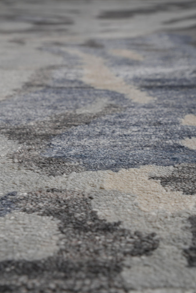 9 x 12 Quality Wool and Silk New Handmade Modern Rug Slate Blue Gray #F-4086