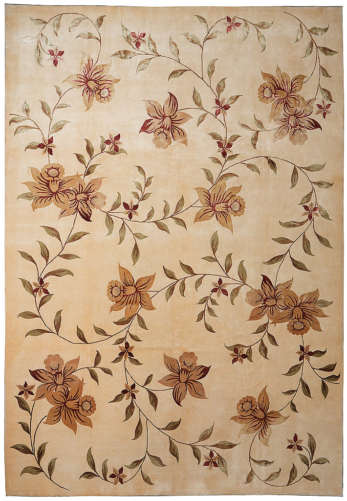 9 x 12 High Quality Handmade Wool and Silk Contemporary Floral Rug #F-4087