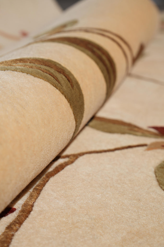 9 x 12 High Quality Handmade Wool and Silk Contemporary Floral Rug #F-4087