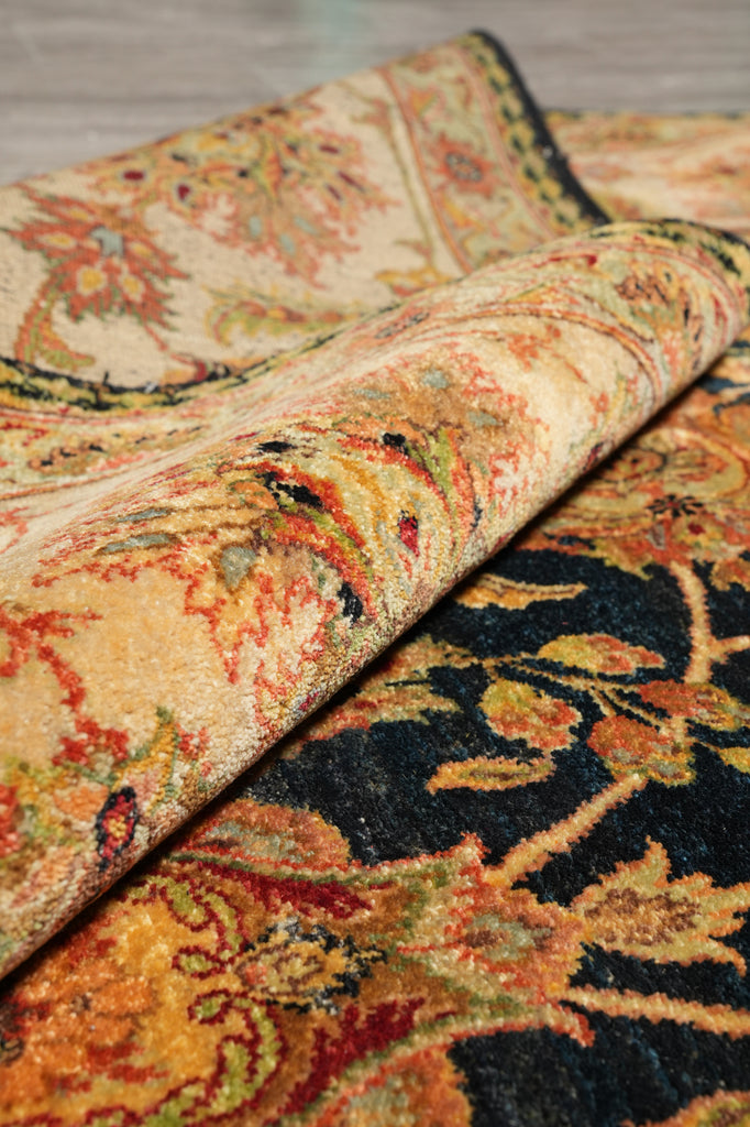 8.10 x 12.9 Quality Handmade Jaipur Rug Black Gold #F-4415