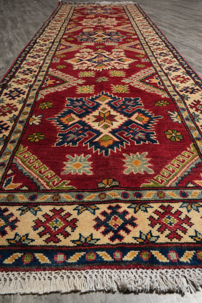 2.9 x 9.10 Feet Runner Wool Kazak Handmade Afghanistan #F-3281