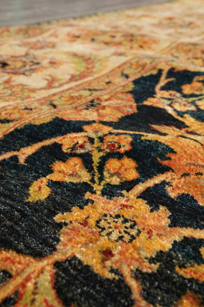 8.10 x 12.9 Quality Handmade Jaipur Rug Black Gold #F-4415