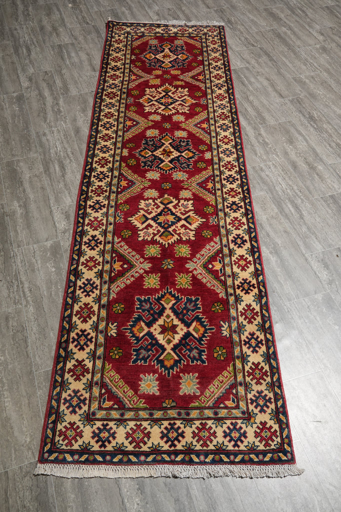 2.9 x 9.10 Feet Runner Wool Kazak Handmade Afghanistan #F-3281