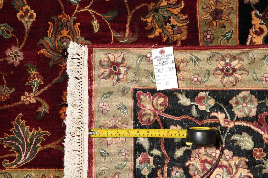 9.1 x 12.2 Fine Quality Wool and Silk Hanmade Jaipur Rug #PIX-805-16