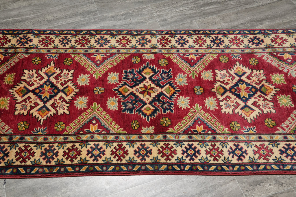 2.9 x 9.10 Feet Runner Wool Kazak Handmade Afghanistan #F-3281