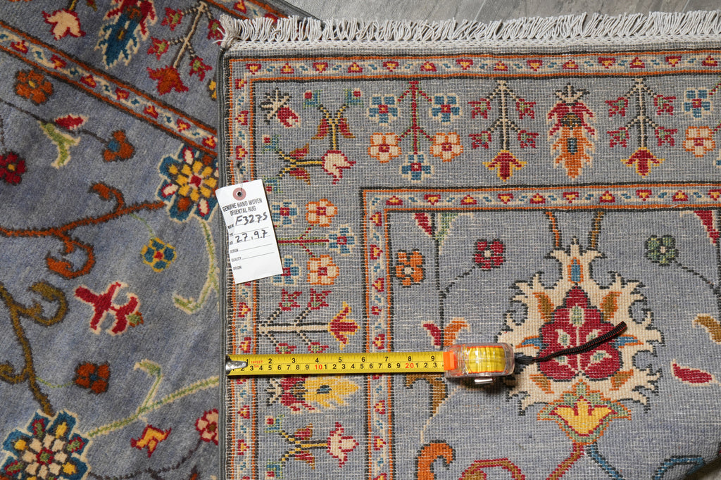 2.7 x 9 10 Feet Runner Aqua Blue Wool Kazak Rug #F-3275