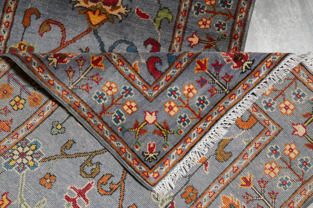 2.7 x 9 10 Feet Runner Aqua Blue Wool Kazak Rug #F-3275