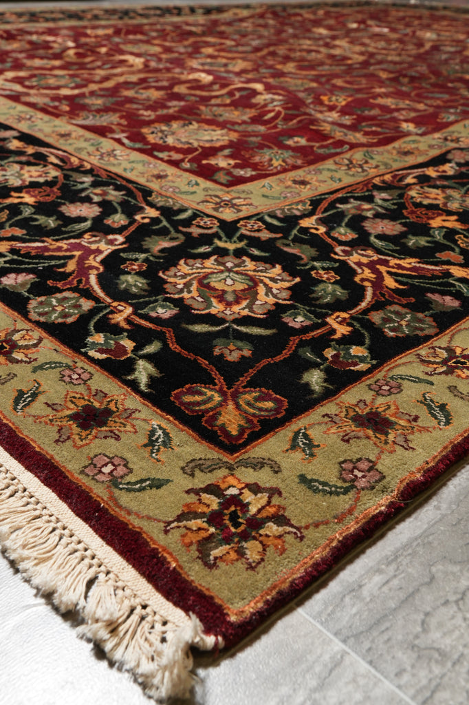 9.1 x 12.2 Fine Quality Wool and Silk Hanmade Jaipur Rug #PIX-805-16