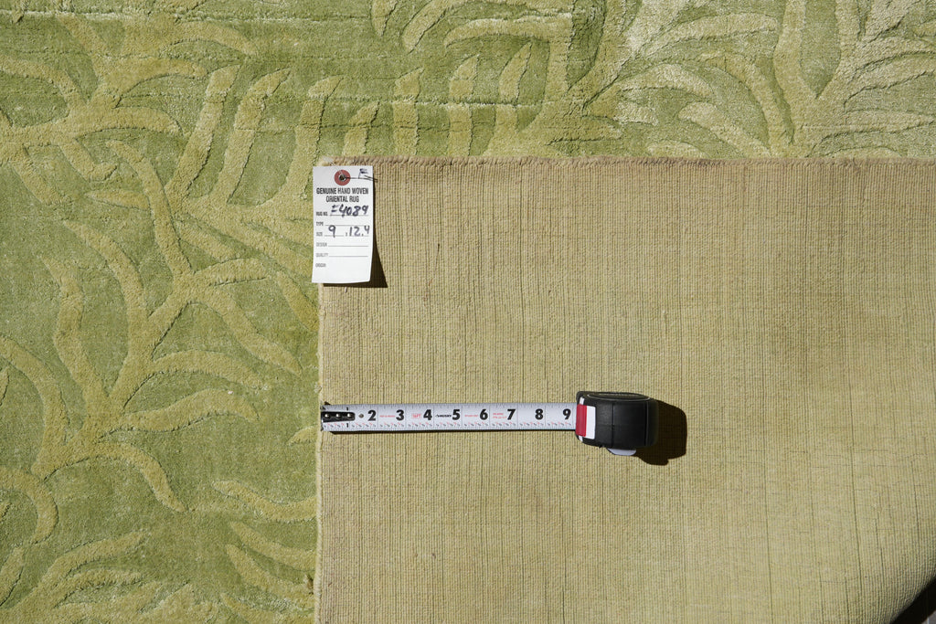 9.0 x 12 Bamboo Silk Handmade Contemporary Rug #F-4089