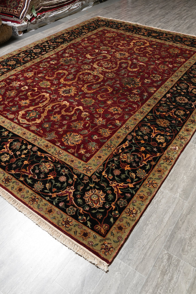 9.1 x 12.2 Fine Quality Wool and Silk Hanmade Jaipur Rug #PIX-805-16