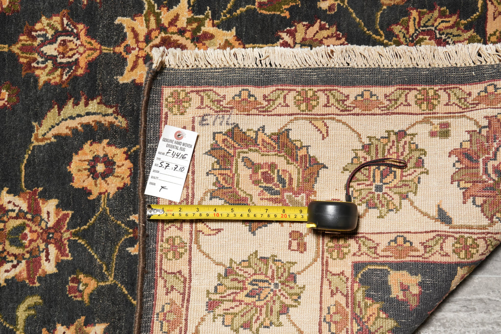 5.7 x 7.10 New Handmade Jaipur Rug Charcoal #F-4416