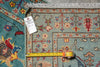 Load image into Gallery viewer, 2.9 x 10 Feet Kazak geometric Runner Blue Green Newly Imported #F-3277