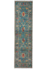 Load image into Gallery viewer, 2.9 x 10 Feet Kazak geometric Runner Blue Green Newly Imported #F-3277