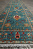 Load image into Gallery viewer, 2.9 x 10 Feet Kazak geometric Runner Blue Green Newly Imported #F-3277