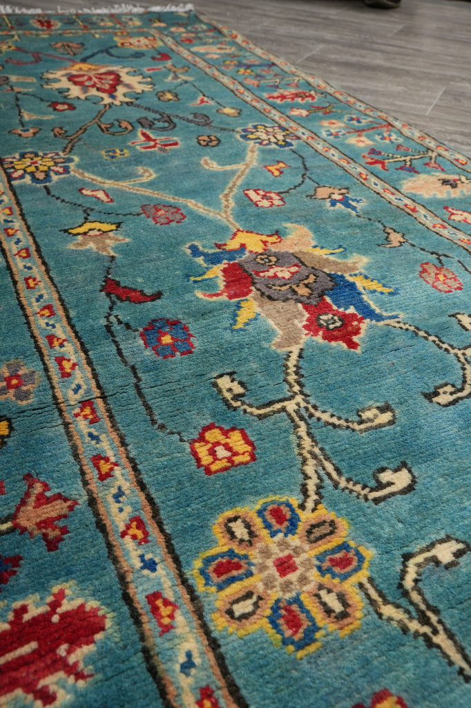 2.9 x 10 Feet Kazak geometric Runner Blue Green Newly Imported #F-3277