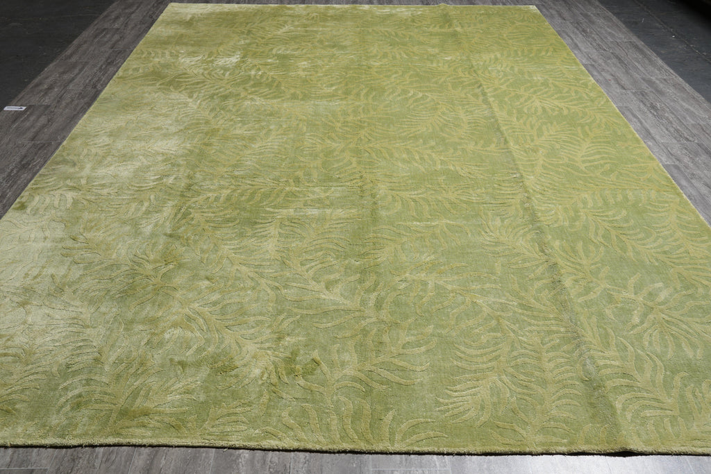 9.0 x 12 Bamboo Silk Handmade Contemporary Rug #F-4089