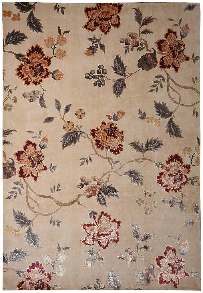 9 x 12.0 Fine Weave Handmade Wool and Silk Quality Modern Rug #F-4090