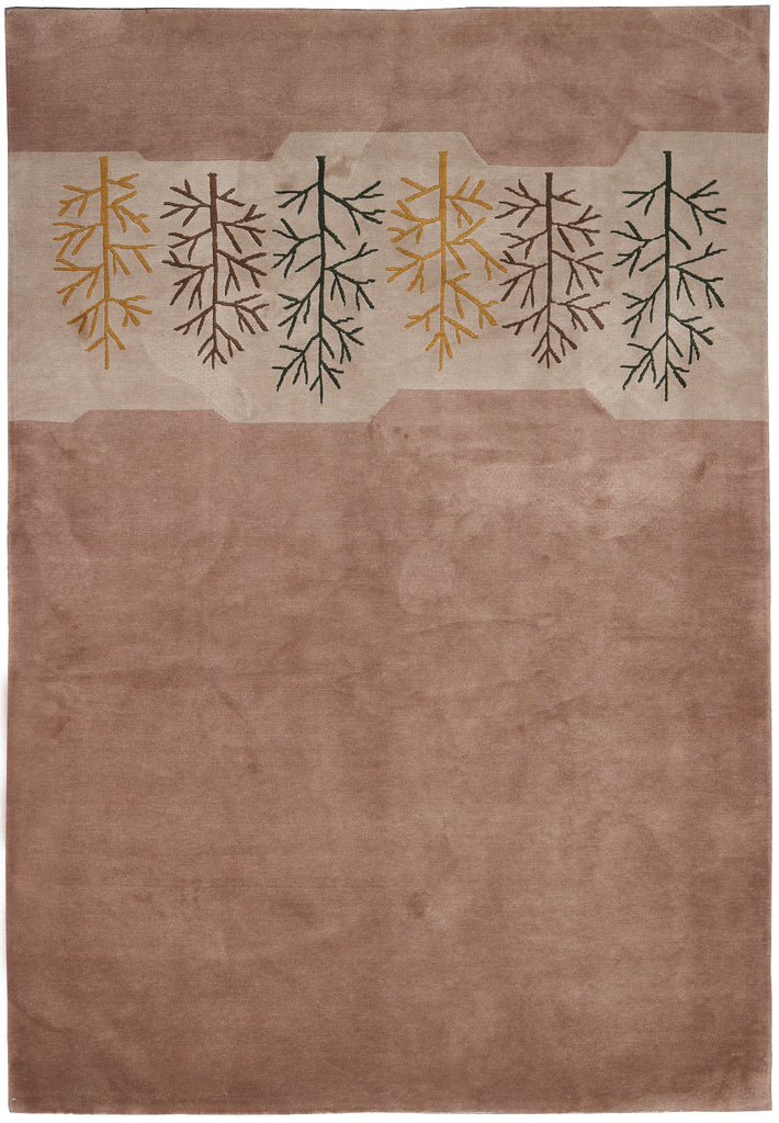 5.8 x 8  New Handmade Contemporary Rug Taup Brown #PIX-15210