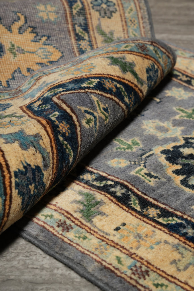 2 x 6 Feet Short Runner Gray Wool Kazak #F-3290