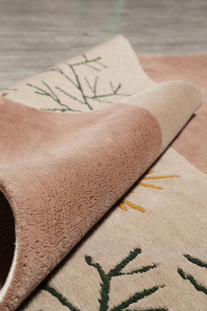 5.8 x 8  New Handmade Contemporary Rug Taup Brown #PIX-15210