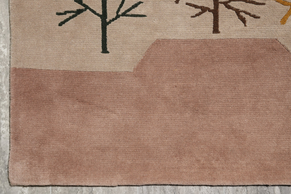 5.8 x 8  New Handmade Contemporary Rug Taup Brown #PIX-15210