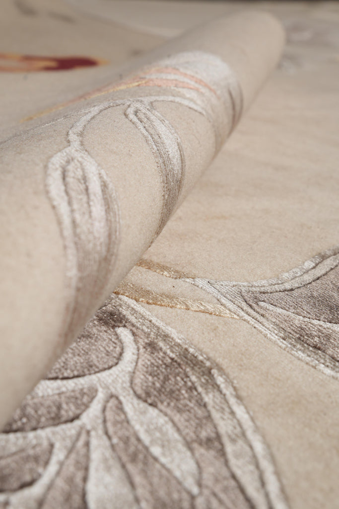 9 x 12.0 Fine Weave Handmade Wool and Silk Quality Modern Rug #F-4090