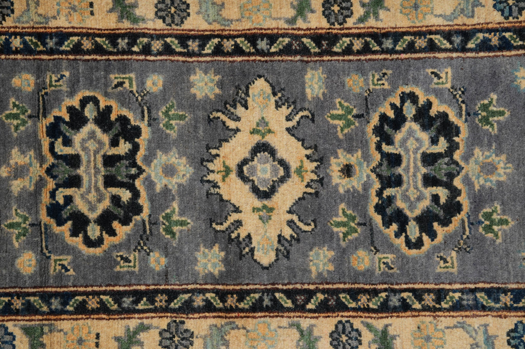 2 x 6 Feet Short Runner Gray Wool Kazak #F-3290