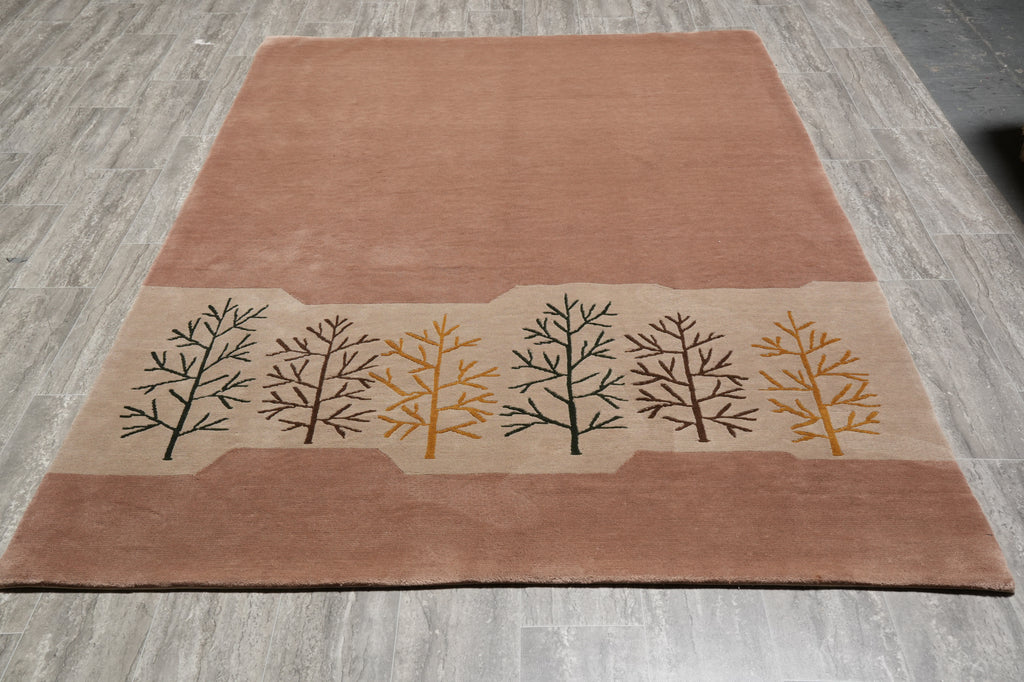 5.8 x 8  New Handmade Contemporary Rug Taup Brown #PIX-15210