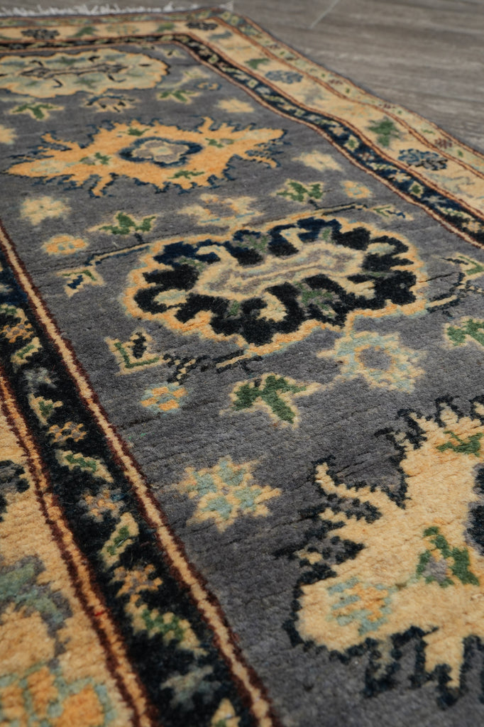 2 x 6 Feet Short Runner Gray Wool Kazak #F-3290