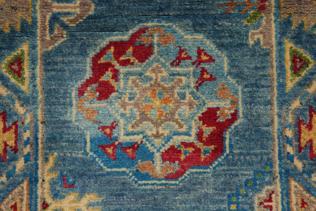2 x 6' Feet Short Kazak Runner Aqua Blue Green #F-3289