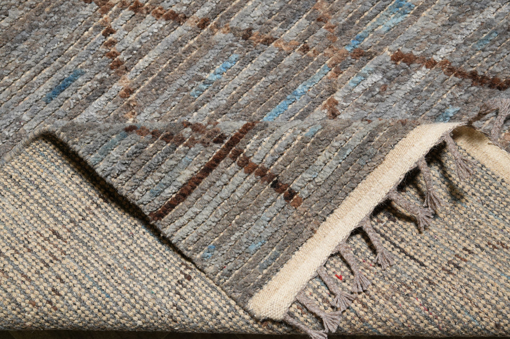 4 X 6.10 Moraco Contemporary Rug Handmade Wool Gray #F-4417