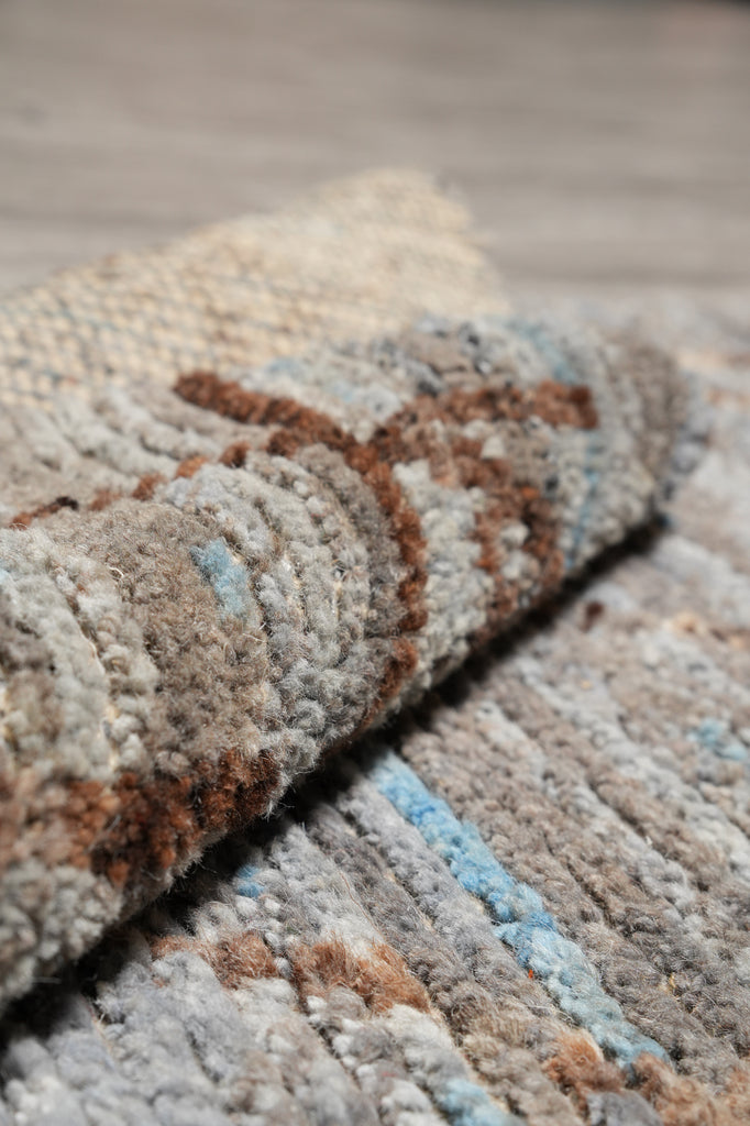 4 X 6.10 Moraco Contemporary Rug Handmade Wool Gray #F-4417