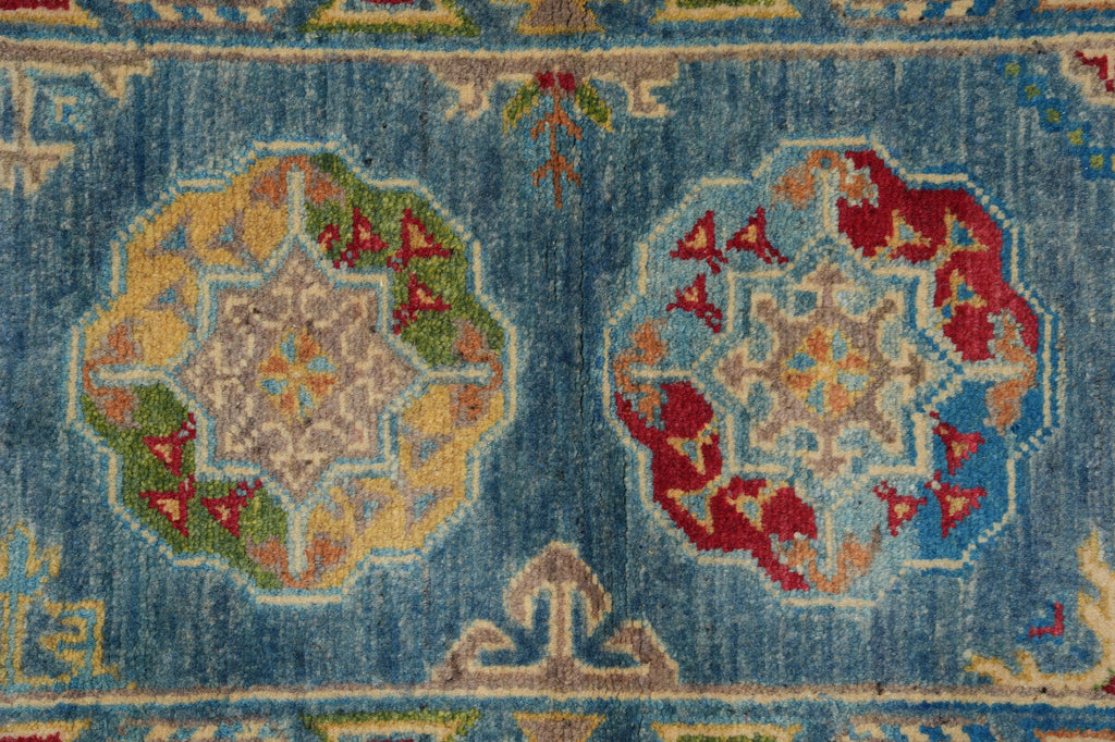 2 x 6' Feet Short Kazak Runner Aqua Blue Green #F-3289