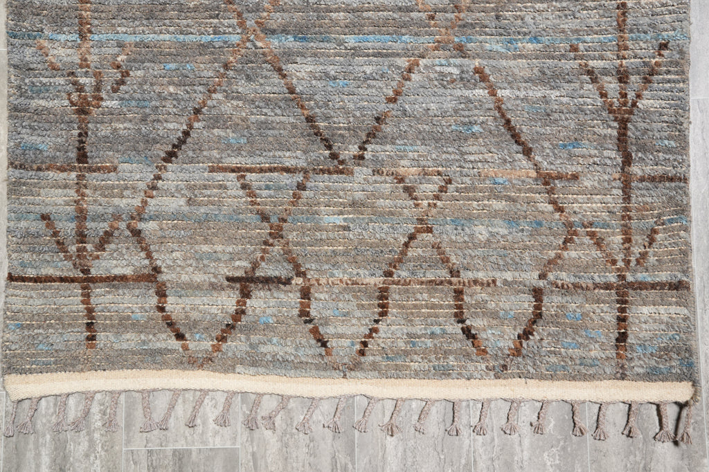 4 X 6.10 Moraco Contemporary Rug Handmade Wool Gray #F-4417