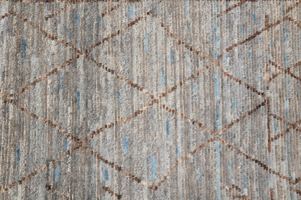 4 X 6.10 Moraco Contemporary Rug Handmade Wool Gray #F-4417