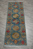 Load image into Gallery viewer, 2 x 6' Feet Short Kazak Runner Aqua Blue Green #F-3289