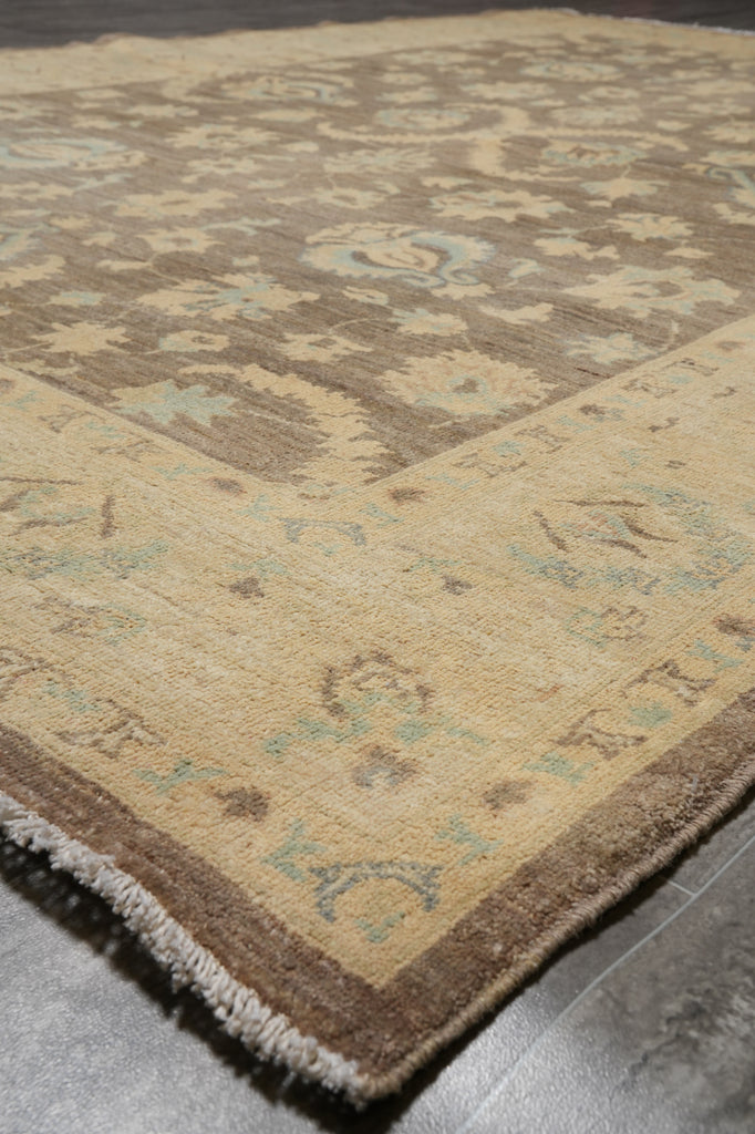 8.9 x 6 Gray Vegetable Dyed Ziglar Chobi Peshawar Rug 75504