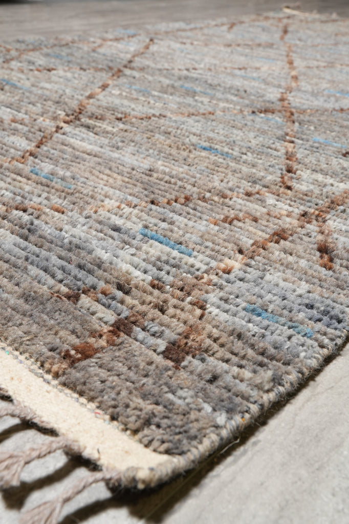 4 X 6.10 Moraco Contemporary Rug Handmade Wool Gray #F-4417