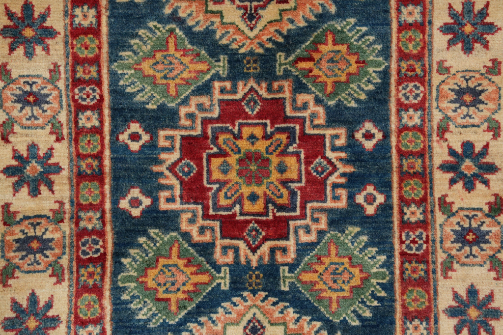 2.8 x 10' Feet Runner Handmade Afghanistan Lazak Wool Blue #F-3279